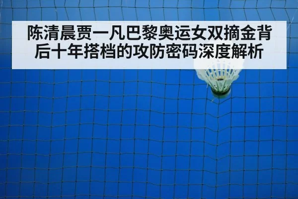 陈清晨贾一凡巴黎奥运女双摘金背后十年搭档的攻防密码深度解析